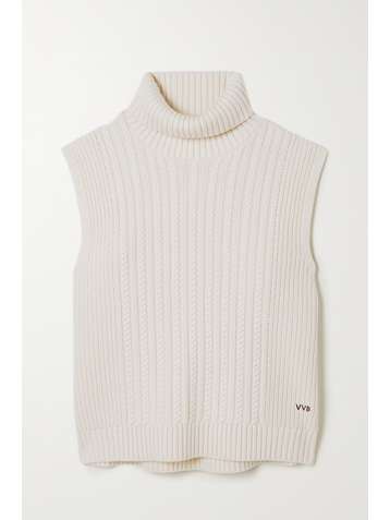 VICTORIA, VICTORIA BECKHAM Cable-knit turtleneck sweater