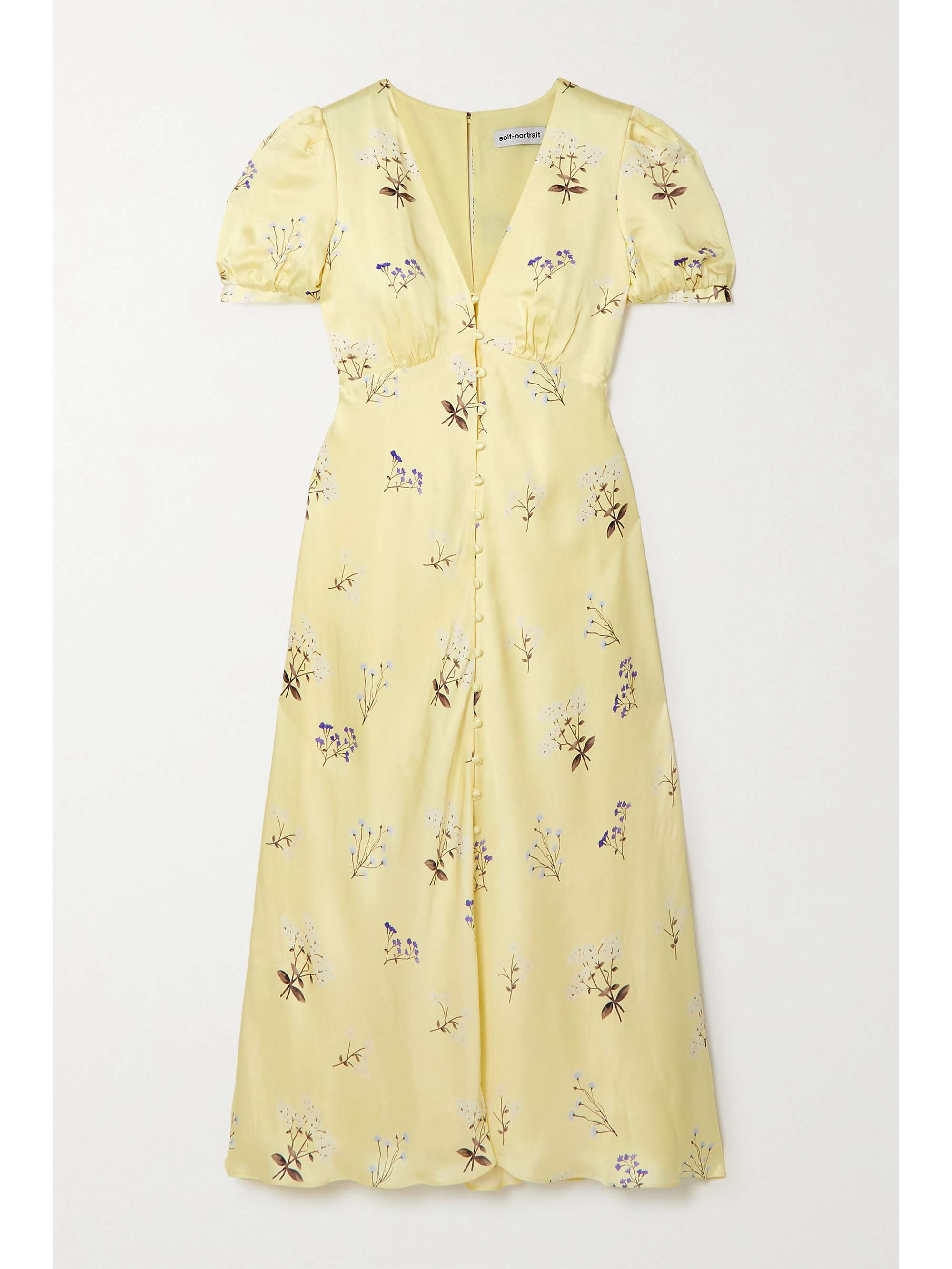 SELF-PORTRAIT Alyssa floral-print satin midi dress | NET-A-PORTER