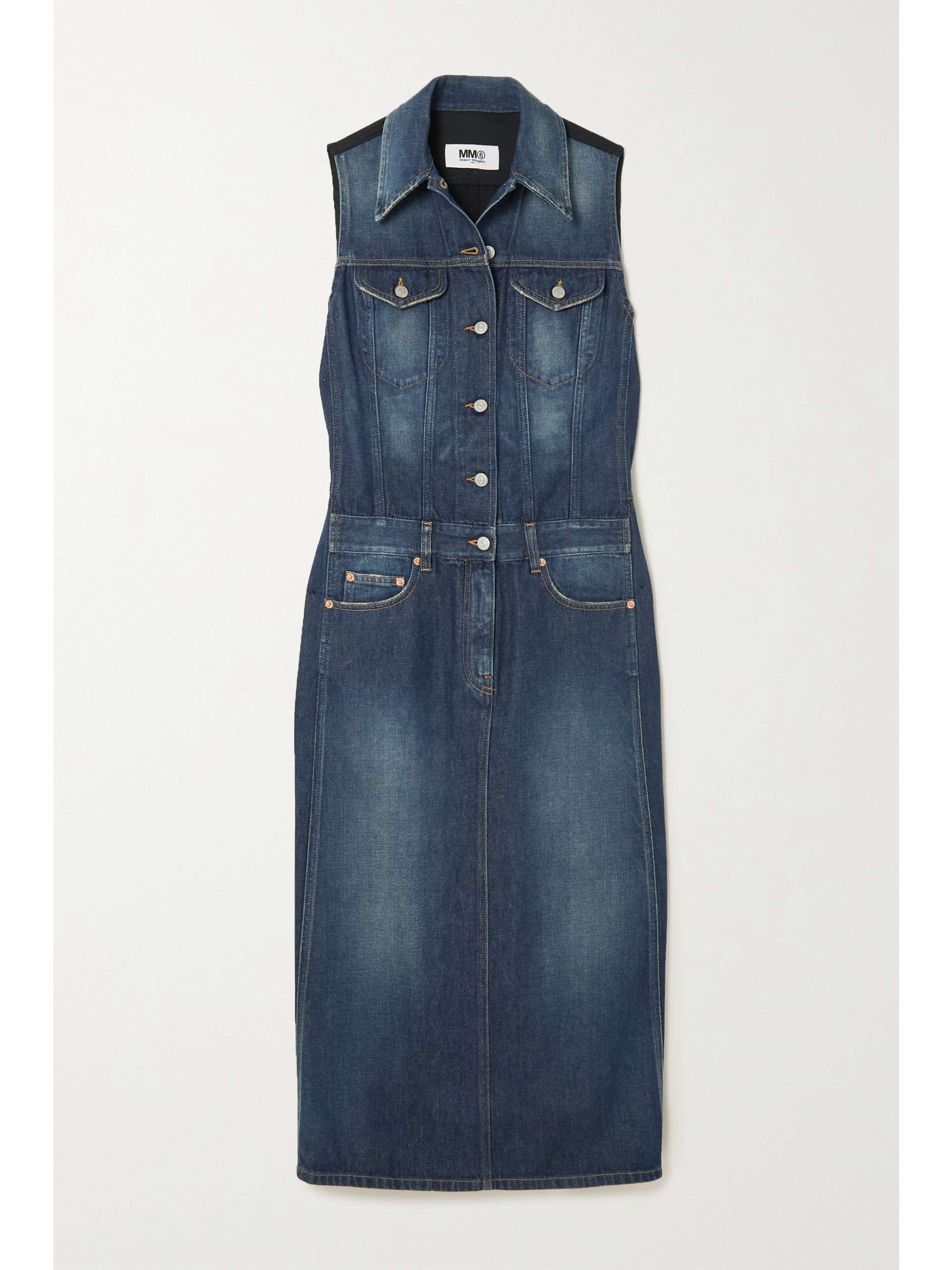 Mid denim Denim and twill midi dress 