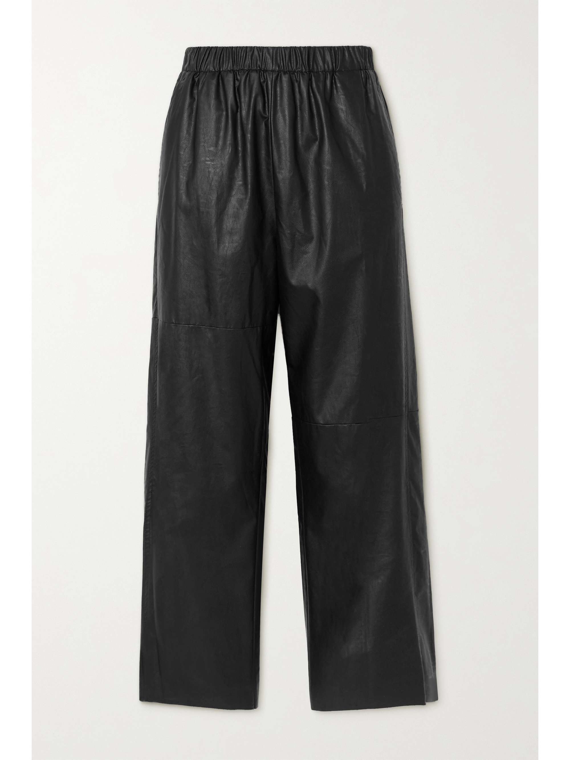 Black Faux leather straight-leg pants 