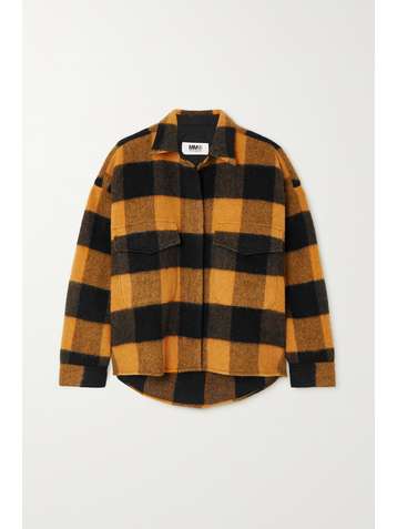 MM6 MAISON MARGIELA Checked brushed wool-blend jacket
