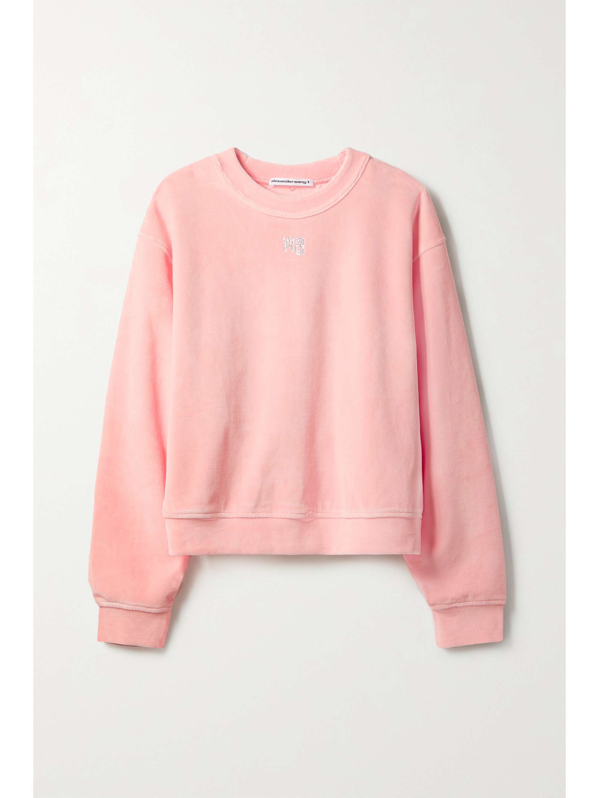Pink Crystal-embellished cotton-blend 