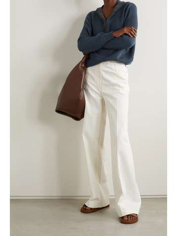 BRUNELLO CUCINELLI Bead-embellished ribbed cotton hoodie