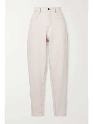 BRUNELLO CUCINELLI Pantalon fuselé en jersey de coton mélangé à perles