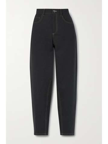 BRUNELLO CUCINELLI Pantalon fuselé en jersey de coton mélangé à perles