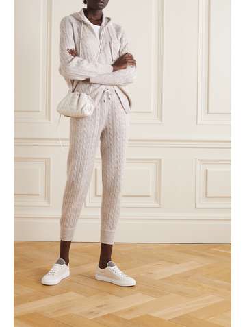 BRUNELLO CUCINELLI Metallic cable-knit track pants