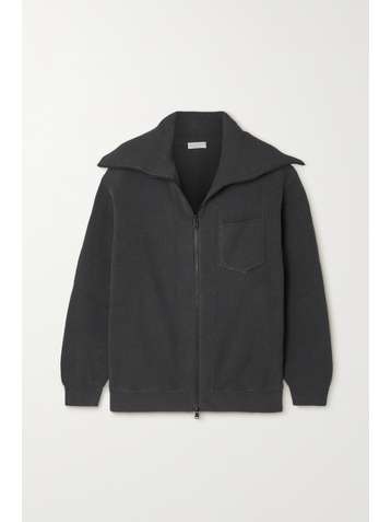 BRUNELLO CUCINELLI Bead-embellished ribbed cotton cardigan