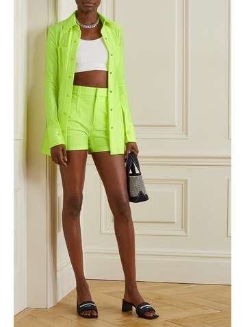 ALEXANDER WANG Neon stretch-jersey shorts