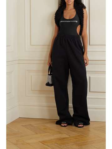 ALEXANDER WANG Crystal-embellished cutout swimsuit