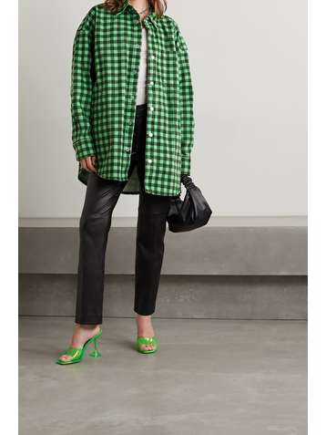ALEXANDER WANG Oversized gingham denim jacket