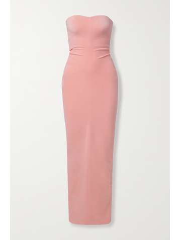 ALEXANDER WANG Strapless cotton-blend velour maxi dress