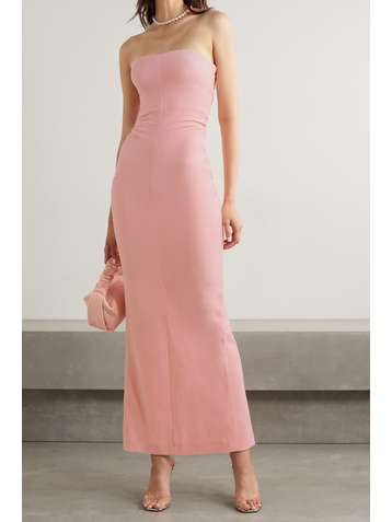 ALEXANDER WANG Strapless cotton-blend velour maxi dress