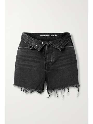 ALEXANDER WANG Bite distressed denim shorts