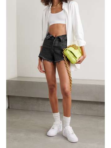 ALEXANDER WANG Bite distressed denim shorts