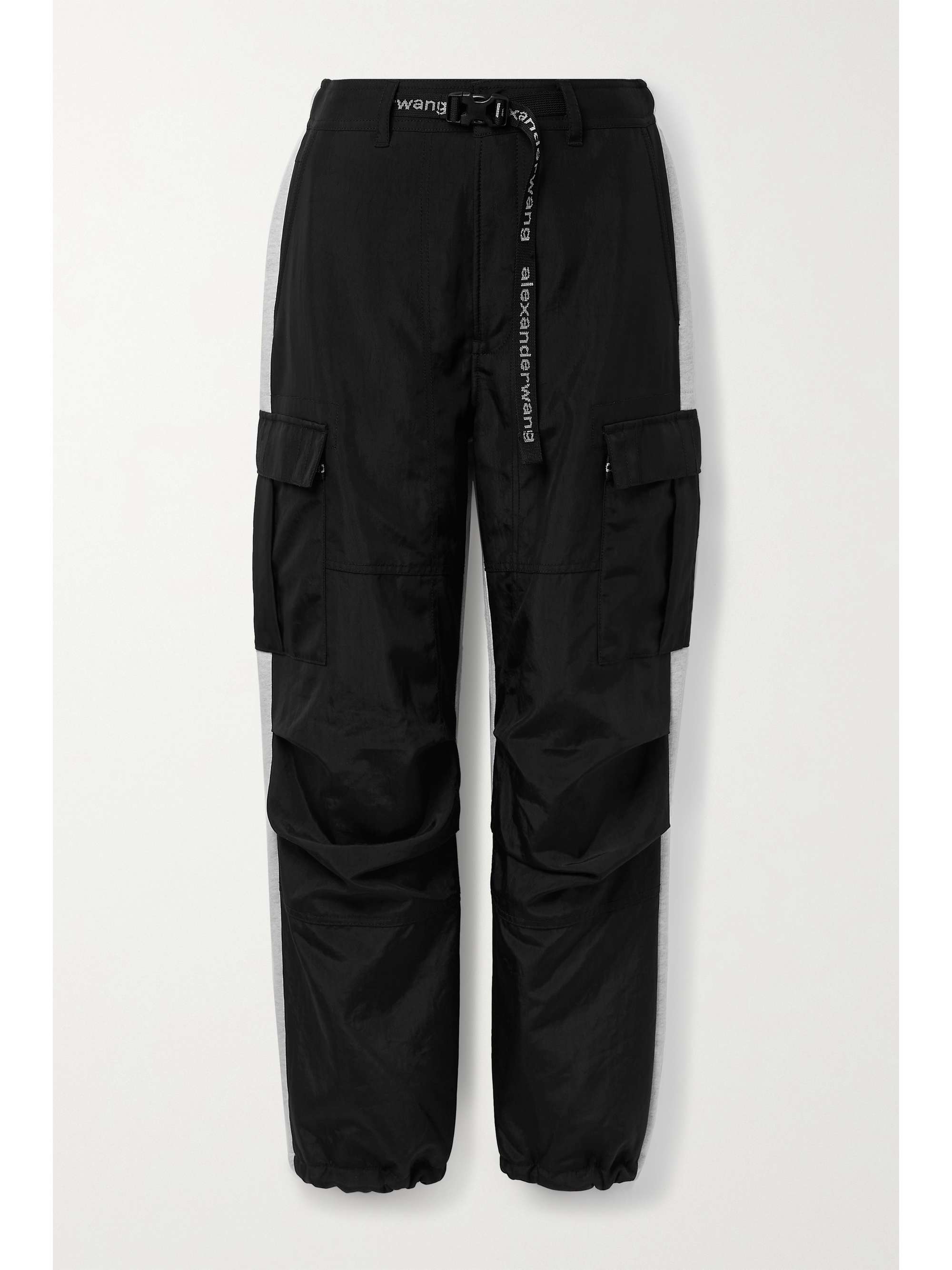 Black Belted nylon and cotton-jersey 