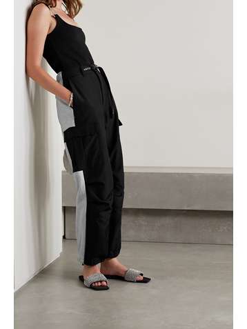 ALEXANDER WANG Pantalon de survêtement treillis en nylon et en jersey de coton à ceinture