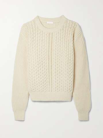 SEE BY CHLOÉ Ribbed and cable-knit cotton-blend sweater