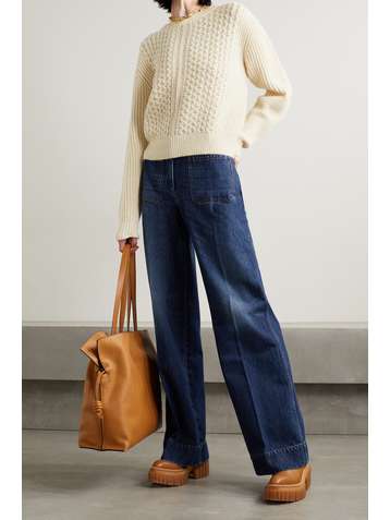 SEE BY CHLOÉ Ribbed and cable-knit cotton-blend sweater
