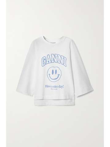 GANNI Isoli printed recycled cotton-blend jersey sweatshirt