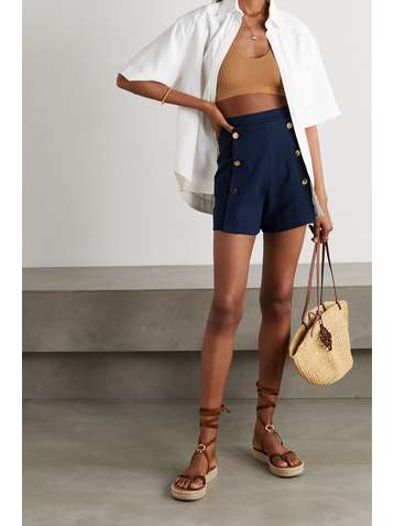 SEE BY CHLOÉ Button-embellished stretch-jersey shorts