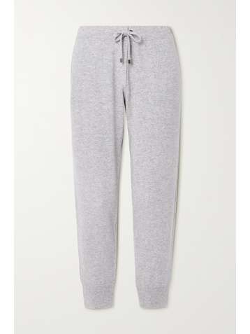 BRUNELLO CUCINELLI Tapered bead-embellished cashmere track pants