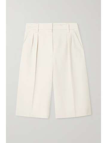 BRUNELLO CUCINELLI Pleated cotton-blend jersey shorts