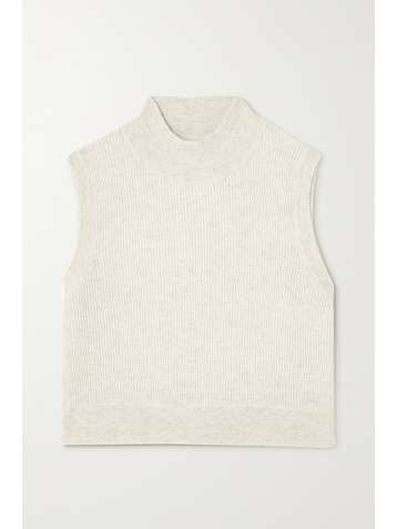 BRUNELLO CUCINELLI Cropped ribbed cashmere tank