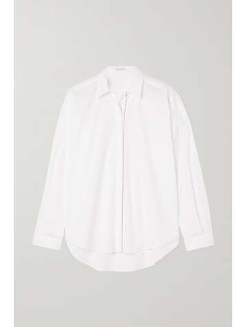 BRUNELLO CUCINELLI Bead-embellished cotton-blend poplin shirt