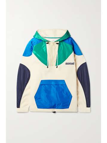 ISABEL MARANT ÉTOILE Mantsy hooded color-block recycled shell and fleece jacket
