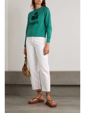 ISABEL MARANT ÉTOILE Milly flocked cotton-blend jersey sweatshirt