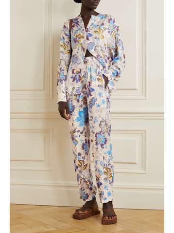ISABEL MARANT ÉTOILE Benton floral-print jacquard straight-leg pants