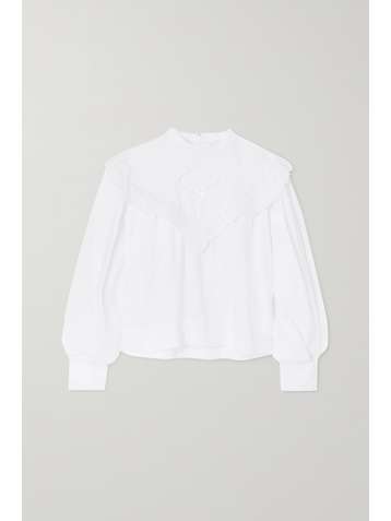 ISABEL MARANT ÉTOILE Elija broderie anglaise linen blouse