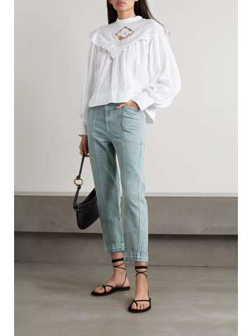 ISABEL MARANT ÉTOILE Elija broderie anglaise linen blouse