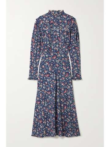 ISABEL MARANT ÉTOILE Darcy lace-trimmed floral-print cotton-poplin midi dress