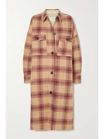 ISABEL MARANT ÉTOILE Fontiali Oversized-Mantel aus karierter Wolle