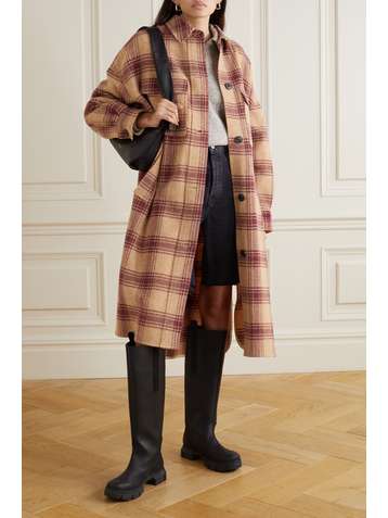 ISABEL MARANT ÉTOILE Fontiali Oversized-Mantel aus karierter Wolle