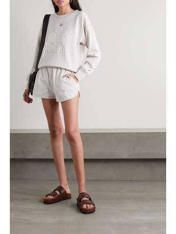ISABEL MARANT ÉTOILE Mifika embossed cotton-blend jersey shorts