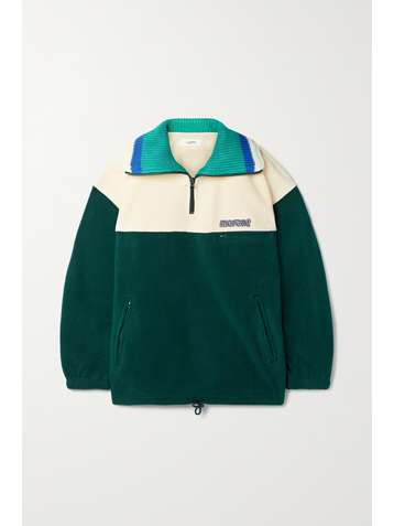 ISABEL MARANT ÉTOILE Mamet cotton and wool-blend trimmed fleece jacket
