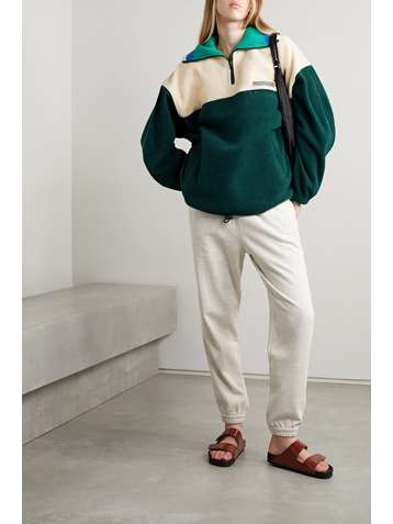 ISABEL MARANT ÉTOILE Mamet cotton and wool-blend trimmed fleece jacket