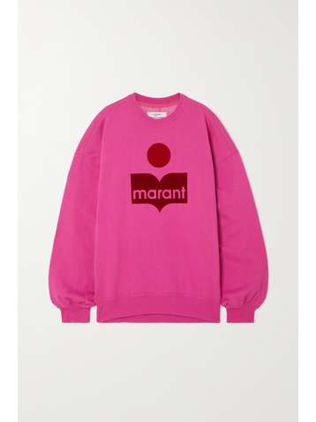 ISABEL MARANT ÉTOILE Mindy oversized flocked cotton-blend jersey sweatshirt