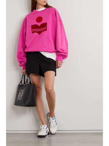 ISABEL MARANT ÉTOILE Mindy oversized flocked cotton-blend jersey sweatshirt
