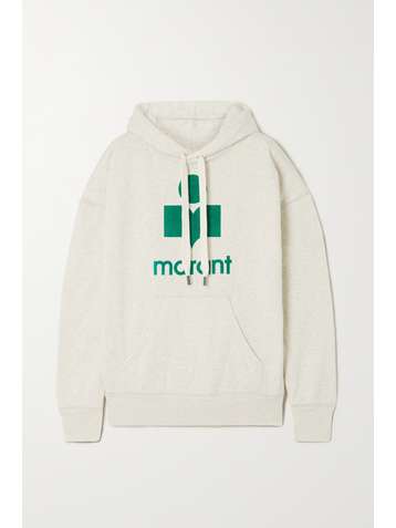 ISABEL MARANT ÉTOILE Mansel flocked cotton-blend jersey hoodie