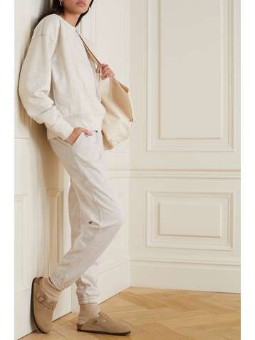 ISABEL MARANT ÉTOILE Maloni embossed cotton-blend jersey track pants