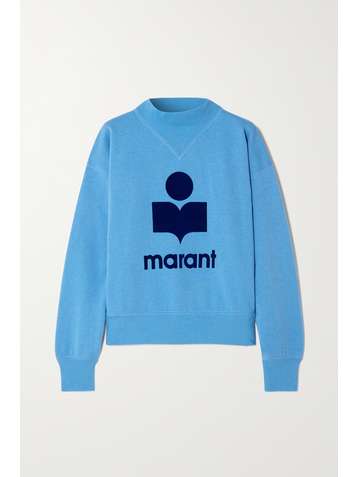 ISABEL MARANT ÉTOILE Moby flocked cotton-blend jersey sweatshirt