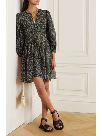 ISABEL MARANT ÉTOILE Marili gathered floral-print cotton-voile mini dress