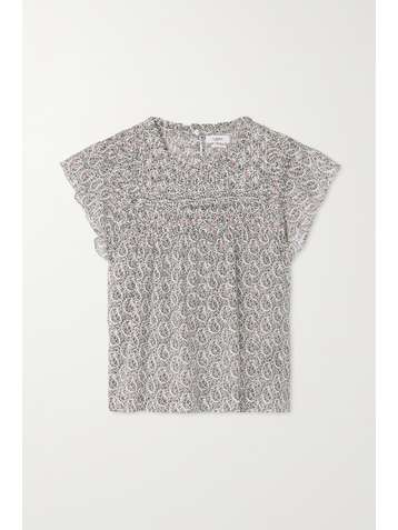 ISABEL MARANT ÉTOILE Layona ruffled floral-print cotton-voile top