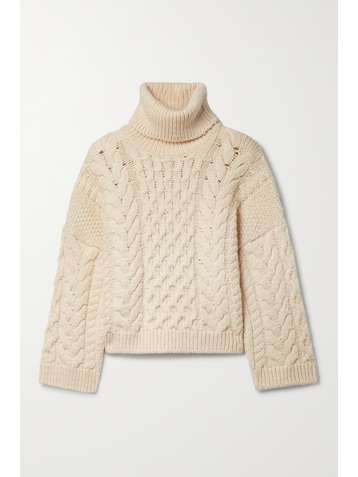 ISABEL MARANT ÉTOILE Ingrid cable-knit wool-blend turtleneck sweater