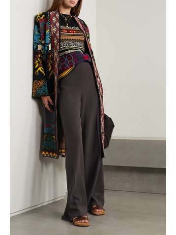 ETRO Belted wool-blend jacquard cardigan