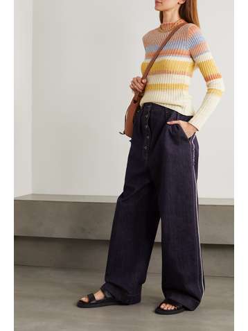 ETRO Striped ribbed wool-blend sweater