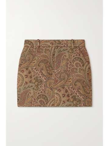 ETRO Layered paisley wool-blend jacquard shorts